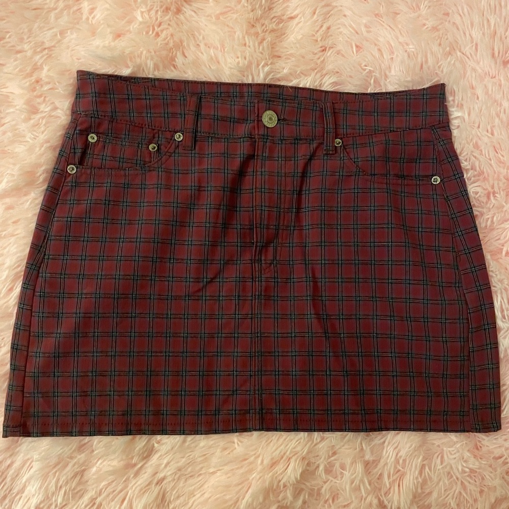 plaid american eagle mini skirt